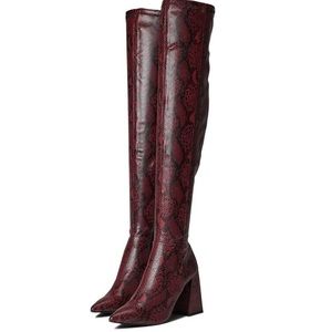 Steve Madden Experience Red Snake Boots